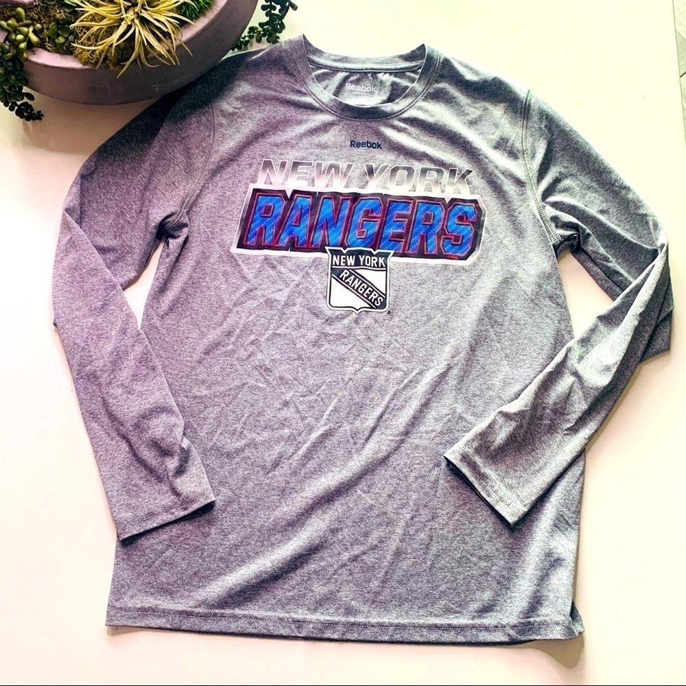 Reebok NY rangers NHL merch long sleeve shirt large youth